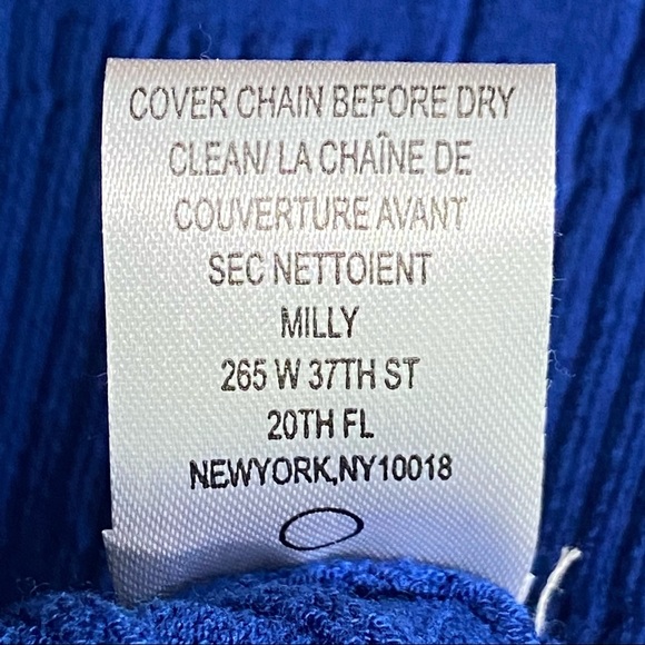 Milly of New York Medium Cerulean Blue Scoop Neck Cap Sleeves Sweater Dress 4636 - Picture 9 of 9